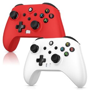 Dinosoo 2 Pack Wireless for Xbox Controller Series X|S, Xbox One & PC Windows 10/11, Hall Effect Joysticks Built-in Battery Dual Vibration Turbo Macro Function, with 2.4GHz Adapter