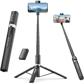 60'' Selfie Stick Tripod,Tripod for iPhone Wireless Remote for Selfies,Group Photograph,Video Recording. Phone Stand Compatible with iPhone Android Phone,Camera