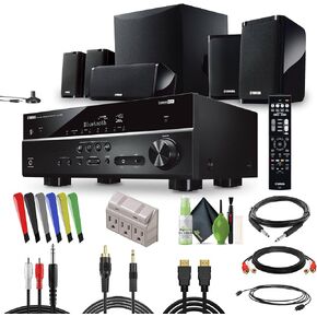 YAMAHA Audio YHT-4950U 4K Ultra HD 5.1-Channel Home Theater System with 8" 50W RMS Powered Subwoofer Speakers, True Surround Sound, AV Receiver and Bluetooth Music Streaming Bundle with Accessories