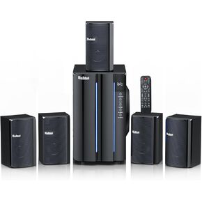 Bobtot Home Theater Surround Sound System for TV - 6.5inch Subwoofer 800W Peak Deep Bass 5.1 Wired Satellite Speakers Audio Stereo Systems Support HDMI ARC Optical Bluetooth Aux Input