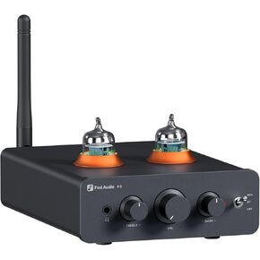 Fosi Audio P3 Tube Preamp Headphone Amplifier Home Audio Preamplifier Mini Vacuum Pre Amp Receiver with Bluetooth aptX LL HD Bass Treble Tone Controls for HiFi Stereo Active Speakers with RCA AUX Jack