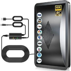 2025 Upgraded TV Antenna Up 2200+ Miles Range, Digital Best Antenna for Smart Tv Indoor/Outdoor 4k Local Channels, Amplified HDTV Antenna Long Range with Amplifier Signal Booster/Thick Coaxial Cable
