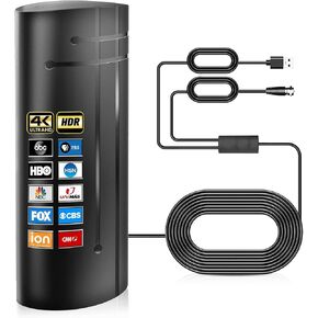 2025 Upgraded TV Antenna Indoor Outdoor, 2200+ Miles Range Amplified Digital TV Antenna for Smart TV and All OlderTV - 36ft HD Cable - Support 4K 8K 1080p and Other Resolutions (Black)