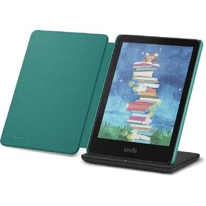 Introducing Amazon Kindle Colorsoft Signature Edition Essentials Bundle including Kindle Colorsoft Signature Edition (32GB)- Black, Plant-Based Leather Cover-Jade and Wireless Charging Dock