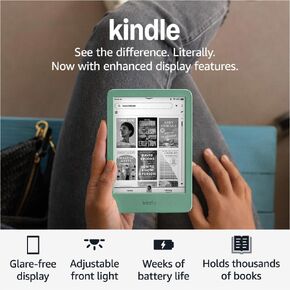 Like-New Amazon Kindle (16 GB) - Lightest and most compact Kindle, with glare-free display, faster page turns, adjustable front light, and long battery life - Black