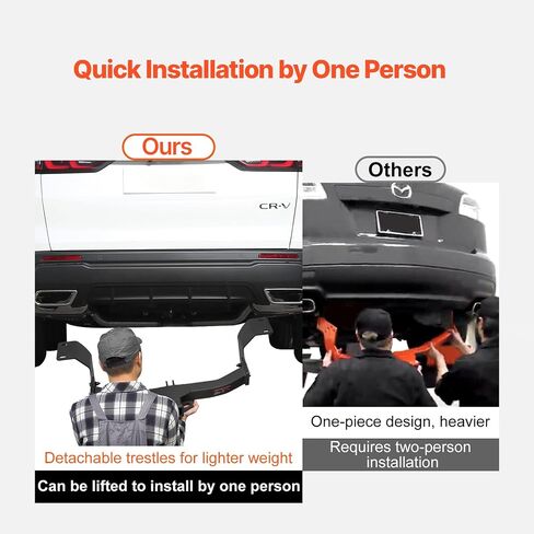 VEVOR Class 3 Trailer Hitch, 2-Inch Receiver, Q455B Steel Tube Frame, Compatible with 2019-2023 Toyota RAV4, 6000 lbs, Multi-Fit Hitch to Receive Ball Mount, Cargo Carrier, Bike Rack, Tow Hook, Black in Kuwait