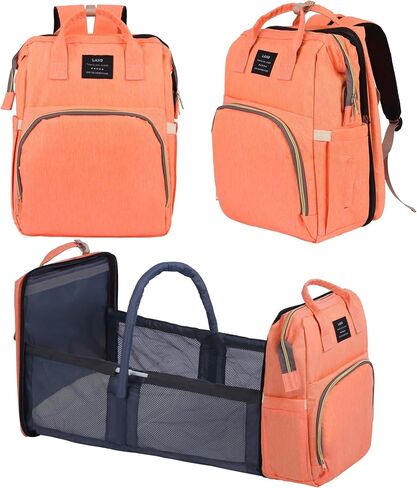 Diaper Bag Backpack, Waterproof Multifunctional Diaper Backpack, with Diaper Changing Station Baby Backpack, for Baby Boy and Baby Girl (Pinkish Gray) in Saudi Arabia