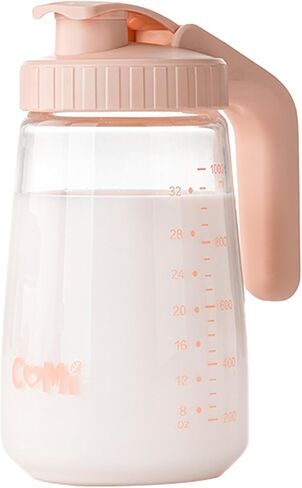 COMI 34oz Breast Milk Pitcher,Breast Milk Storage Containers for Fridge, Resistant to Heat and Cold,Breastfeeding Essentials with Sealing Ring, No Leak Glass Pitchers with Handle and Lid,Green in Saudi Arabia