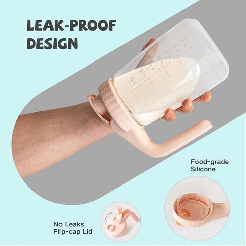 COMI 34oz Breast Milk Pitcher,Breast Milk Storage Containers for Fridge, Resistant to Heat and Cold,Breastfeeding Essentials with Sealing Ring, No Leak Glass Pitchers with Handle and Lid,Green in Saudi Arabia