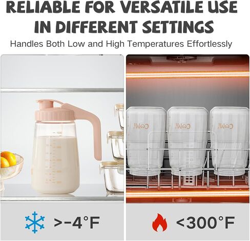 COMI 34oz Breast Milk Pitcher,Breast Milk Storage Containers for Fridge, Resistant to Heat and Cold,Breastfeeding Essentials with Sealing Ring, No Leak Glass Pitchers with Handle and Lid,Green in Saudi Arabia