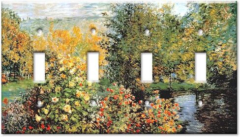 Art Plates - Monet: Stiller Winkle - Triple Toggle Switch Plate - (Made in USA) in Saudi Arabia