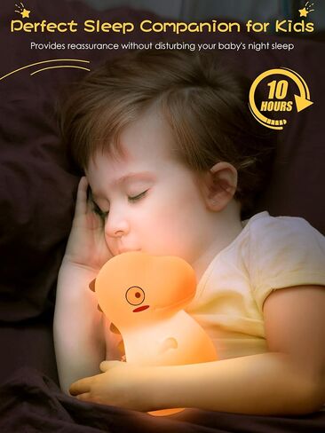 Vsaten Night Light for Kids Room ، ضوء ليلة ديناصور لطيفة مع 7 ألوان تغيير ، مصباح اللمس السيليكون ضوء ليلة ، مصباح السرير بجانب السرير القابل للشحن للرضاعة الطبيعية ، هدية للفتيان ، الأخضر in Saudi Arabia