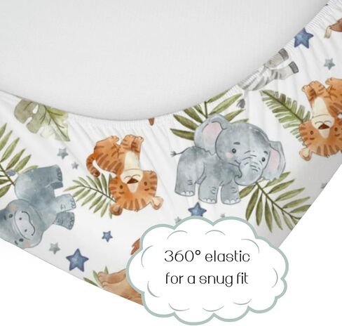HawSkgFub Woodland Animal Friends Fitted Standard Crib Sheet for Baby Boy Girl, Neutral Forest Deer Bear Fox Owl Toddler Mattress Cover, Soft Stretchy Nursery Bed Sheets Decor Kids Gift 52 x 28 in Saudi Arabia