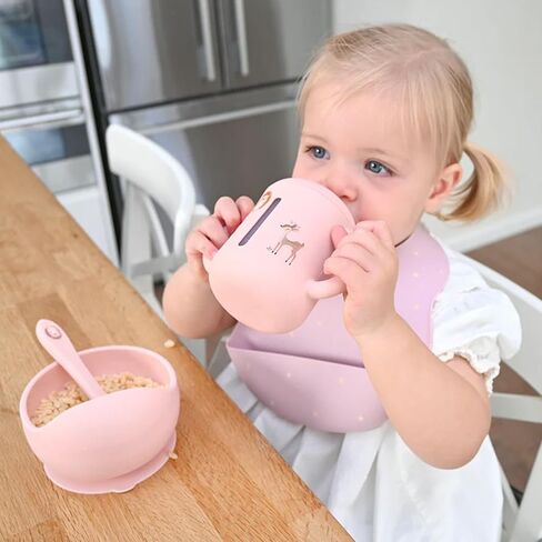 Littel Rawr Silicone Baby Sippy Cups لمدة 6 أشهر+، 3 مراحل كأس تدريب كوب القش للرضع الصغار والطفل ، و spout spout ، ومقابض غير قابل للكسر سهلة 8.5 أوقية/250 مل (الأزرق) in Saudi Arabia