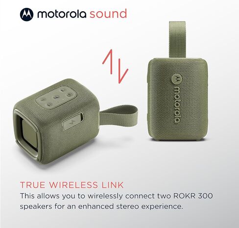 Motorola ROKR 300 Wireless Portable Bluetooth Speaker مع مشعات سلبية مضمنة مزدوجة ، وماء IP67 مقاومة للغبار ، واضحة ، متوافقة مع iPhone ، Blue in Kuwait