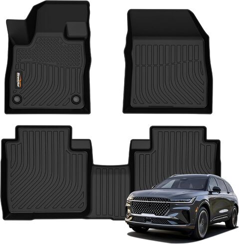 Binmotor-Floor Mats 2020-2024 Lincoln Aviator 6 Passenger, All Weather Mats for Lincoln Aviator Rubber Liners, Aviator Car Mats, TPE Car Floor Mat for Aviator 2020-2024 in Saudi Arabia