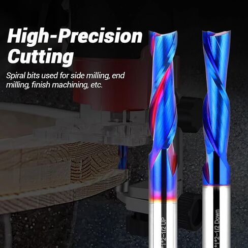 Router Bits, Standard Spiral Router Bit, Solid Carbide, 1/4 Inch Shank, 2 Flutes CNC Router Bits for Wood Cutting in Saudi Arabia
