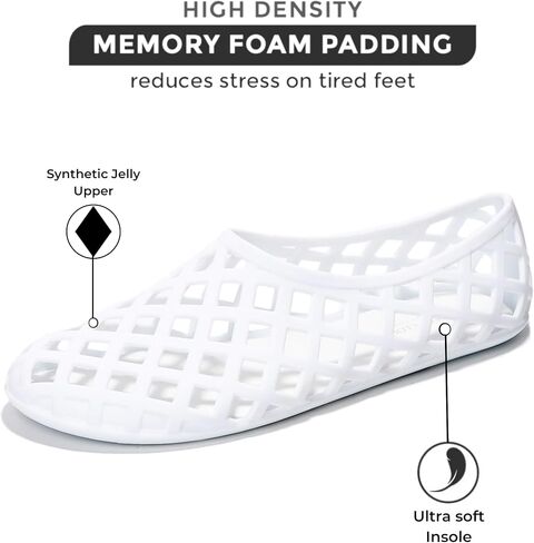 Project Cloud Jelly Ballet Flats Shoes for Women - Waterproof Womens Flats Womens Shoes - Lightweight Womens Flats, Non-Slip Jelly Shoes Women Flat Sandals Women (Jellz, CLEA, 8) Clear in Kuwait