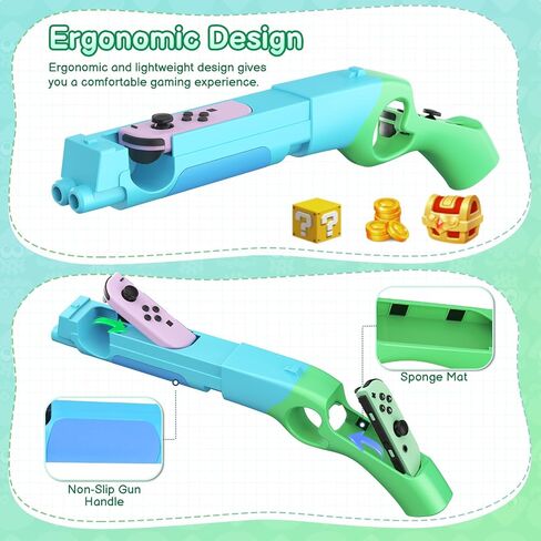Fastsnail اطلاق النار بندقية متوافقة مع Nintendo Switch/Switch OLED ، استبدال لجوي Con Gun Game Gun Grips for Nintendo Switch Joycons/Switch OLED (Blue+Green) in Kuwait
