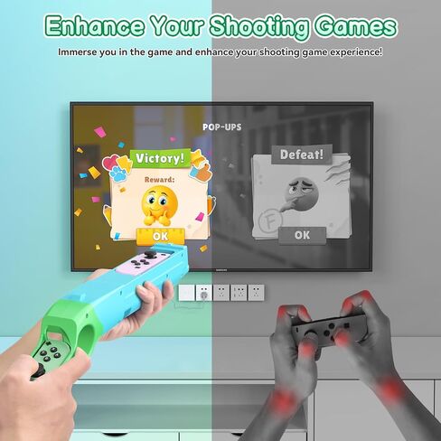 Fastsnail اطلاق النار بندقية متوافقة مع Nintendo Switch/Switch OLED ، استبدال لجوي Con Gun Game Gun Grips for Nintendo Switch Joycons/Switch OLED (Blue+Green) in Kuwait