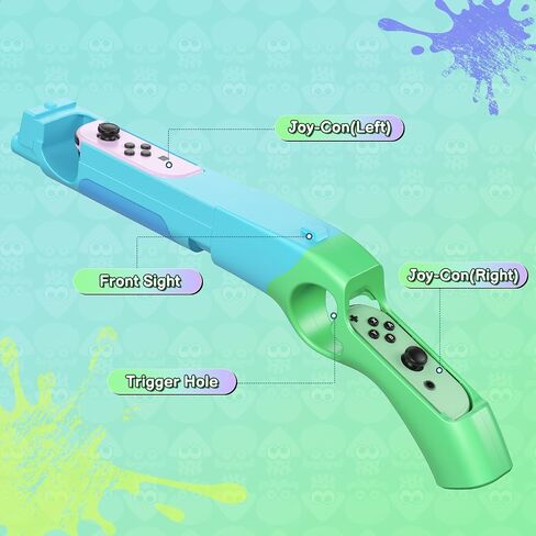 Fastsnail اطلاق النار بندقية متوافقة مع Nintendo Switch/Switch OLED ، استبدال لجوي Con Gun Game Gun Grips for Nintendo Switch Joycons/Switch OLED (Blue+Green) in Kuwait