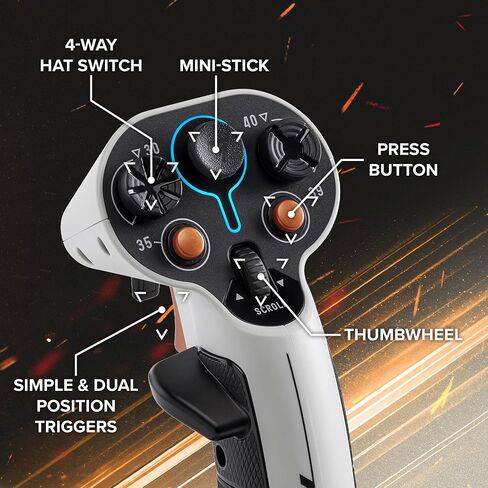 Thrustmaster Sol-R2 Hosas ، تقنية تأثير القاعة للألعاب الفائقة ، 44 أزرار مثالية لمحاكاة الطيران الفضائي (متوافق مع الكمبيوتر الشخصي) in Kuwait