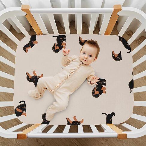 Pfrewn Crib Sheets for Boys Girls Retro Sweet Cherry Fitted Crib Sheet Fits Standard Crib Mattress Pads Stretch Soft Toddler Baby Sheet, 52x28x9IN in Kuwait