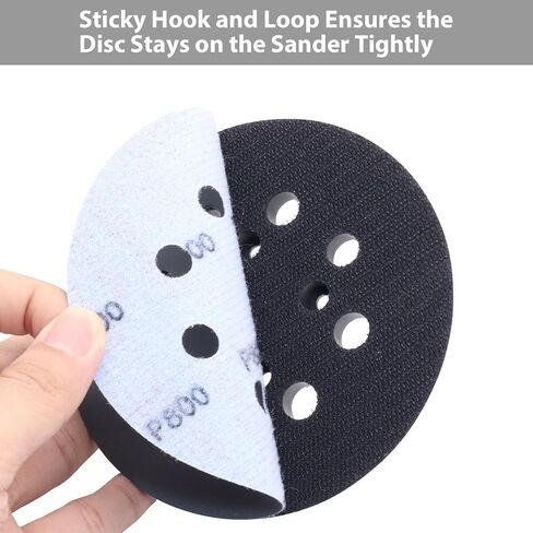 50 Pcs 5" Wet and Dry Sanding Discs Hook and Loop, 5 Inch 8 Holes Silicon Carbide Sanding Discs, 3000/4000/5000/7000/10000 Grit Orbital Sander Sandpaper Assortment in Saudi Arabia
