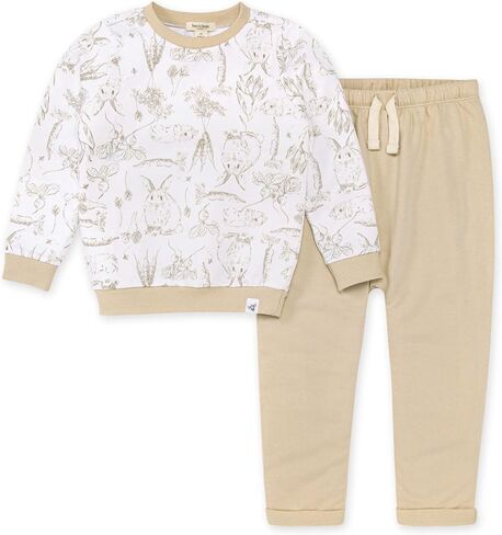 Burt's Bees Baby Baby Boys' Shirt and Pant Set, Top & Bottom Outfit Bundle, 100% Organic Cotton in Saudi Arabia