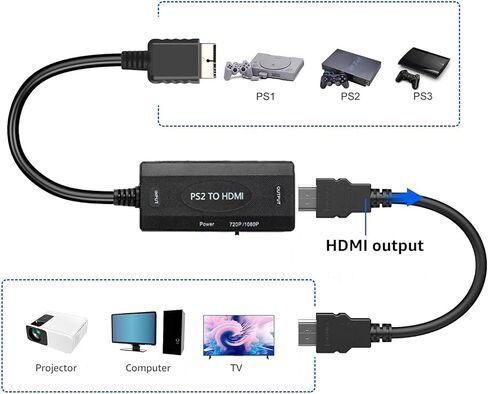 Ozvavzk N64 to HDMI Adapter Converter for N64/SNES/NGC Retro Game Console, Support 16:9/4:3 Conversion, HD 1080P/720P Display, Plug and Play(Include Hdmi Cable) (N64 to HDMI) in Saudi Arabia