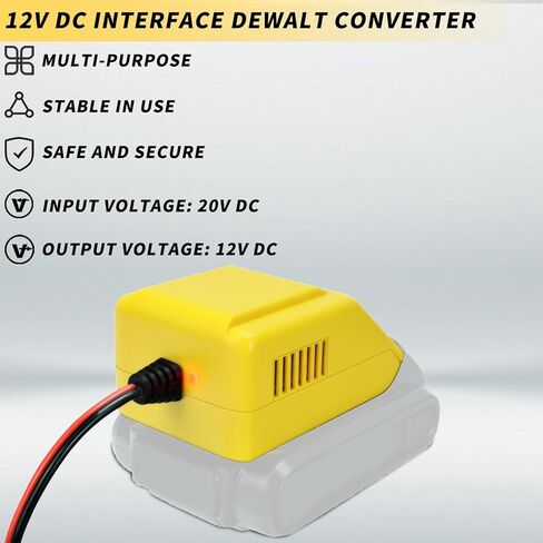 Adapter 20V to 12V Step Down Converter for Dewalt 20V, Power Wheels Battery Adapter with Cigarette Lighter Connector, Buck Converter with DC Port & Wire Terminal for Golf Cart RC Car, Heated Jacket in Saudi Arabia