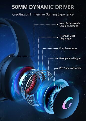 CM7002 Gaming Headset for PS5, PS4, PC, Mac, Switch, Xbox Series, Surround Sound RGB Gaming Headphones with Noise Canceling Microphone, 50MM Dynamic Drivers, 3.5MM Audio Jack, Light White in Kuwait