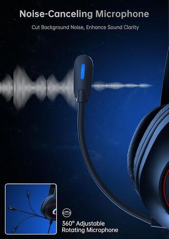 CM7002 Gaming Headset for PS5, PS4, PC, Mac, Switch, Xbox Series, Surround Sound RGB Gaming Headphones with Noise Canceling Microphone, 50MM Dynamic Drivers, 3.5MM Audio Jack, Light White in Kuwait