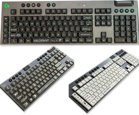 Suitable for New G915 PBT Keycaps, Logitech G915TKL G815 G915 G915TKL PBT Original Keycaps (109 Key Version,PBT White Chemistry) in Saudi Arabia