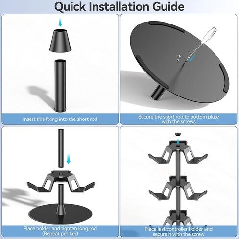 Headset Stand 4 Tiers for Desk, Rotatable Gaming Controller Stand for PS5/PS4/Xbox/Switch2/PS Portal/Phone, Universal PC Gamer Gift Accessory Controller/Headphone Holder for 12 Packs Controller in Kuwait