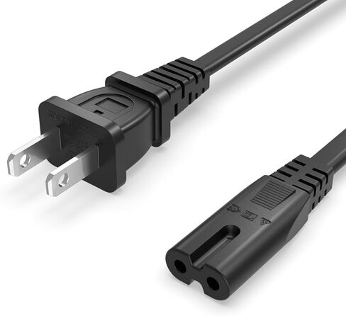 Superer 6 ft AC Power Cord Cable Fit for Sony PS5 PS4 PS3 Slim PlayStation 5 4 3, Xbox Series X/S, Xbox One X/S, TV, Printer, Speaker Universal 2 Prong C7 Cables Replacement - (ETL Listed) in Kuwait