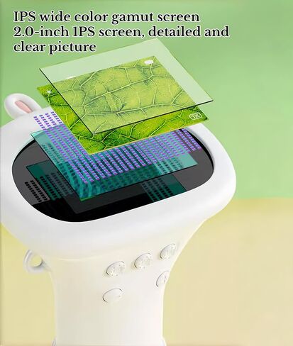 1000X Portable Digital Microscope, 2MP Macro Handheld Microscope 2.0 Inch IPS Color Screen with 8 LED Lights, Mini Microscope, One Click Photo & Video (Yellow) in Saudi Arabia
