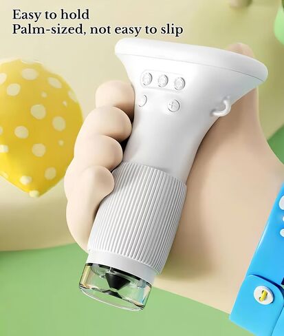 1000X Portable Digital Microscope, 2MP Macro Handheld Microscope 2.0 Inch IPS Color Screen with 8 LED Lights, Mini Microscope, One Click Photo & Video (Yellow) in Saudi Arabia