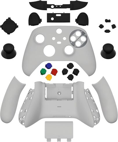 eXtremeRate Full Set Shell Buttons for Xbox Series X & S Controller, Cryo Impact Custom Replacement Side Rails Grips Front Back Plate Cover for Xbox Core Wireless Controller - Controller Excluded in Kuwait