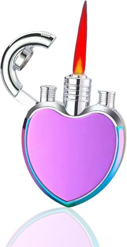 Adjustable Triple Jet Flame Torch Lighter，Windproof Cool Lighter，Unique Refillable Lighter for Women Men(Without Butane Gas) (10) in Saudi Arabia