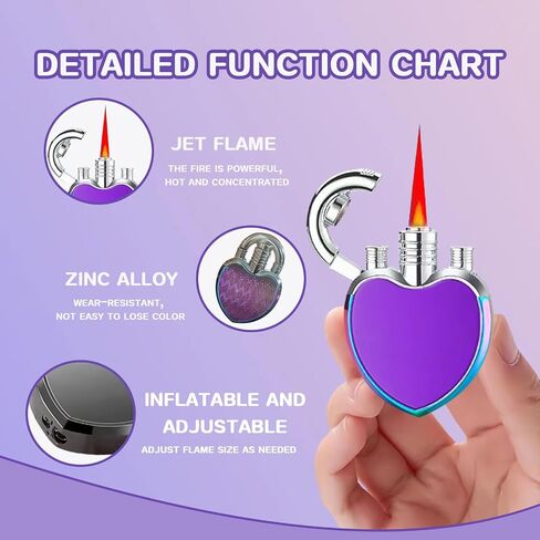Adjustable Triple Jet Flame Torch Lighter，Windproof Cool Lighter，Unique Refillable Lighter for Women Men(Without Butane Gas) (10) in Saudi Arabia