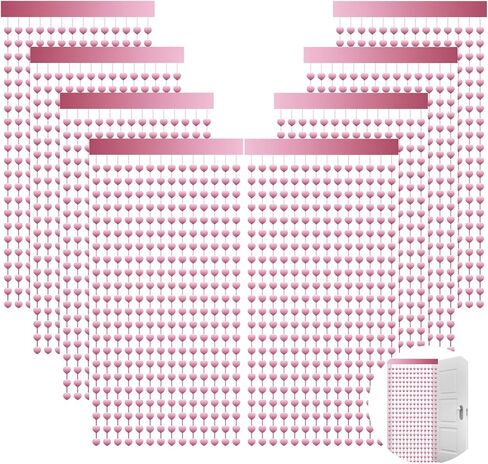 Marsui 8 Pcs Valentine's Day Heart Foil Curtain Galentine Party Decoration 3.3x6.6 FT Heart Streamer Heart Fringe Photo Backdrop for Bachelorette Birthday Engagement Party Supplies Props(Rose Gold) in Kuwait