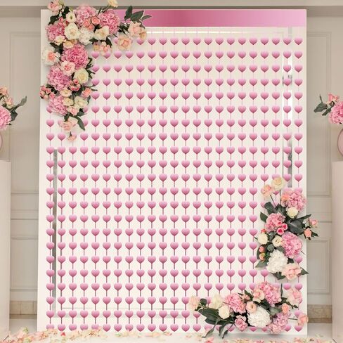 Marsui 8 Pcs Valentine's Day Heart Foil Curtain Galentine Party Decoration 3.3x6.6 FT Heart Streamer Heart Fringe Photo Backdrop for Bachelorette Birthday Engagement Party Supplies Props(Rose Gold) in Kuwait