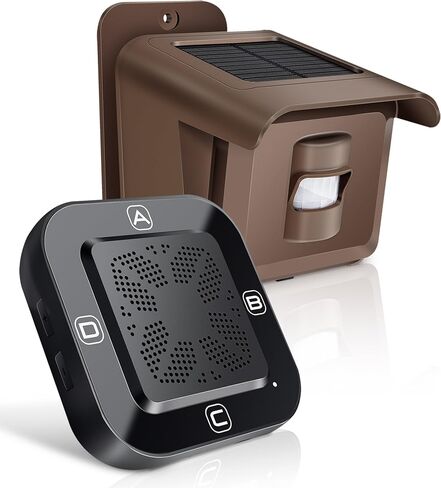 Woinnmm Solar Wireless Driveway Alarm 1/2 Mile Long Range, Driveway Alarms Wireless Outdoor Weatherproof-Motion Sensor&Detector,Driveway Alert System for Monitor & Protect Inside and Outside Property in Saudi Arabia