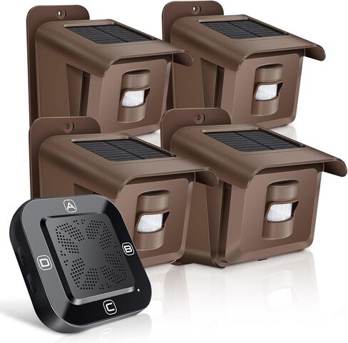 Woinnmm Solar Wireless Driveway Alarm 1/2 Mile Long Range, Driveway Alarms Wireless Outdoor Weatherproof-Motion Sensor&Detector,Driveway Alert System for Monitor & Protect Inside and Outside Property in Saudi Arabia