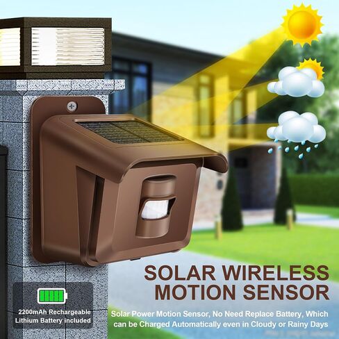 Woinnmm Solar Wireless Driveway Alarm 1/2 Mile Long Range, Driveway Alarms Wireless Outdoor Weatherproof-Motion Sensor&Detector,Driveway Alert System for Monitor & Protect Inside and Outside Property in Saudi Arabia