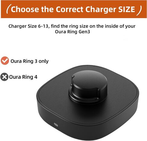 متوافق مع شاحن Oura Ring Gen3 - الحجم 11 - قفص الاتهام السريع مع كابل USB -C للحلقة الذكية (11) in Kuwait