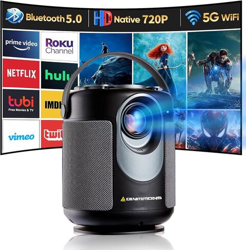 HY300 Pro Portable Mini Projector with WiFi 6 and Bluetooth 5.0 Smart Projector 1080P Support Video Projector 4K Decode With Built-in Android 11.0 180° Rotatable Auto Keystone Movie Projector in Kuwait