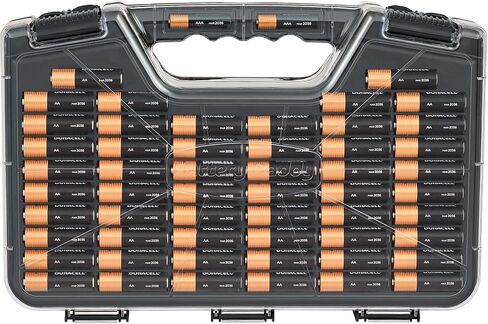Ontel Battery Daddy Storage & Organizer Case with Tester, Stores & Protects Up to 180 Batteries, Double-Sided, Durable Design W/Clear Locking Lid, Secure Latches & Portable Carrying Handle - Charcoal in Saudi Arabia