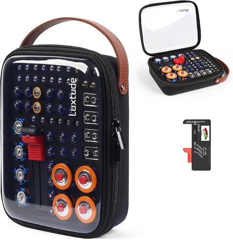 Battery Organizer Storage Case with Tester, Clear Battery Storage Organizer | Hard Batteries Holder, Portable Batteries Case Organizers, Drawer Daddy (Batteries No Included) in Saudi Arabia